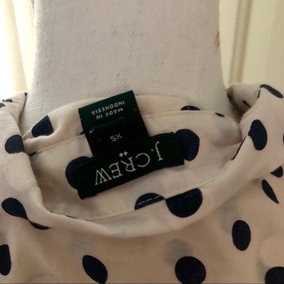 { J. Crew } Ivory & Navy Polka Dot Cotton Popover - Picture 6 of 6